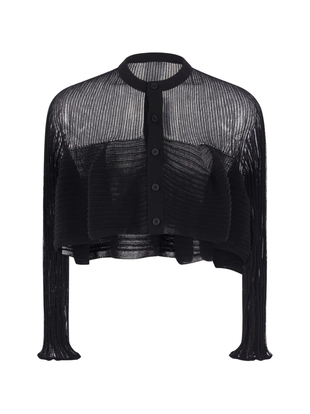 CFCL ribbed-knit cropped cardigan - Nero
