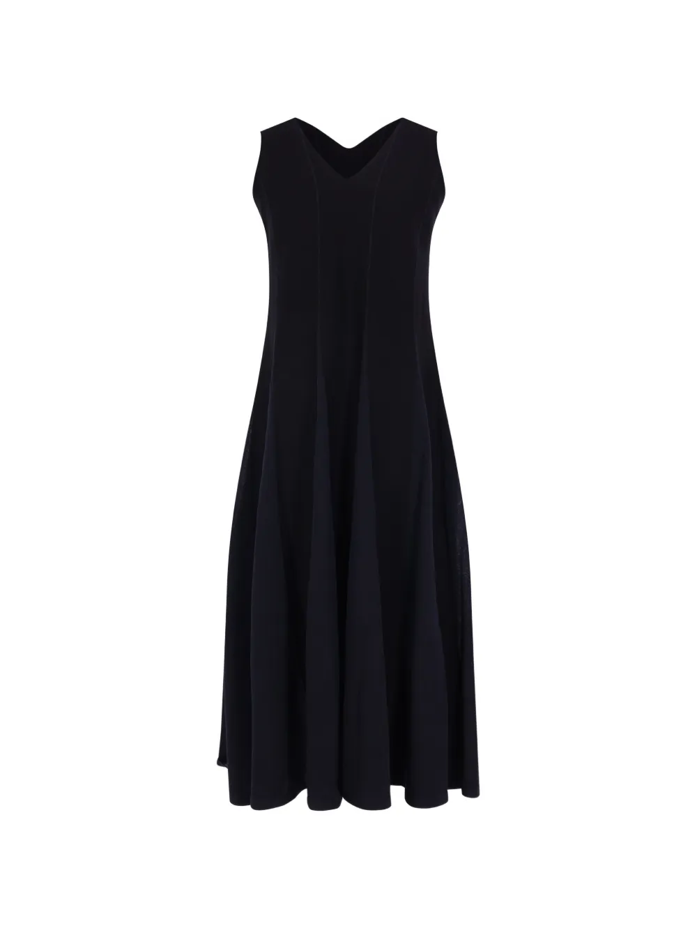 CFCL V-neck pleated midi dress - Nero