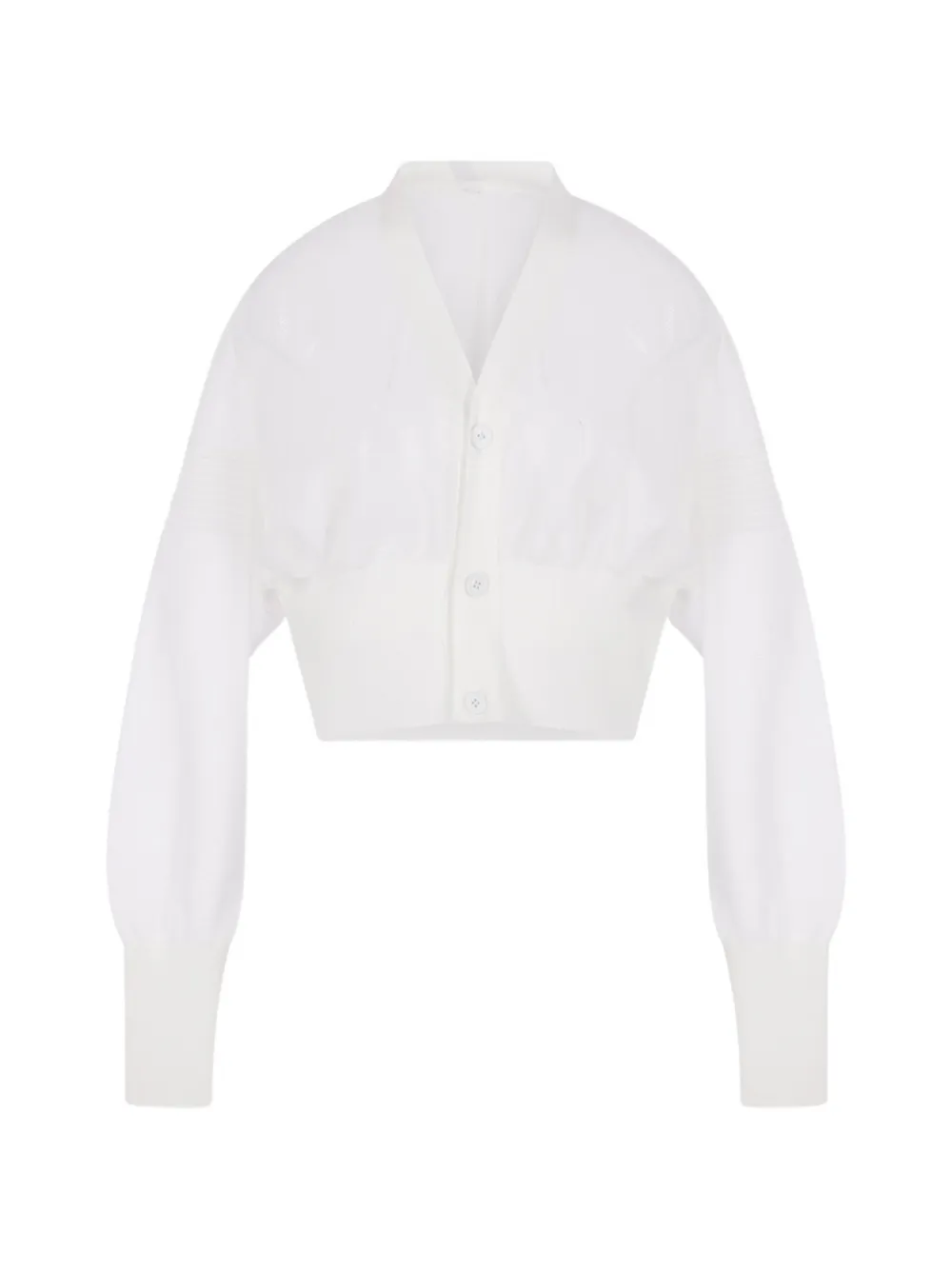 CFCL ribbed-knit cropped cardigan - Weiß