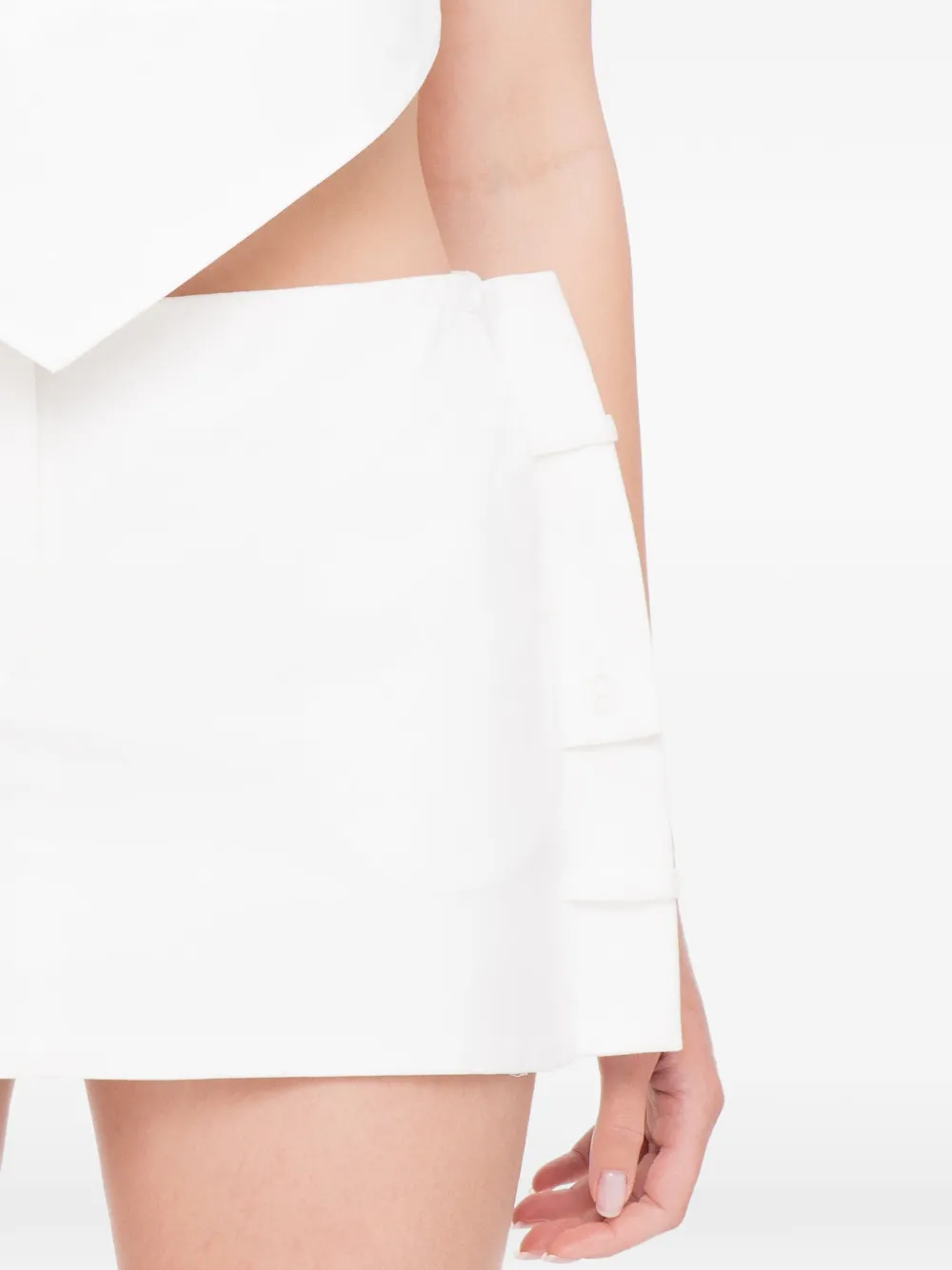 MEDEEA Gedeconstrueerde mini-rok met tailleband Wit