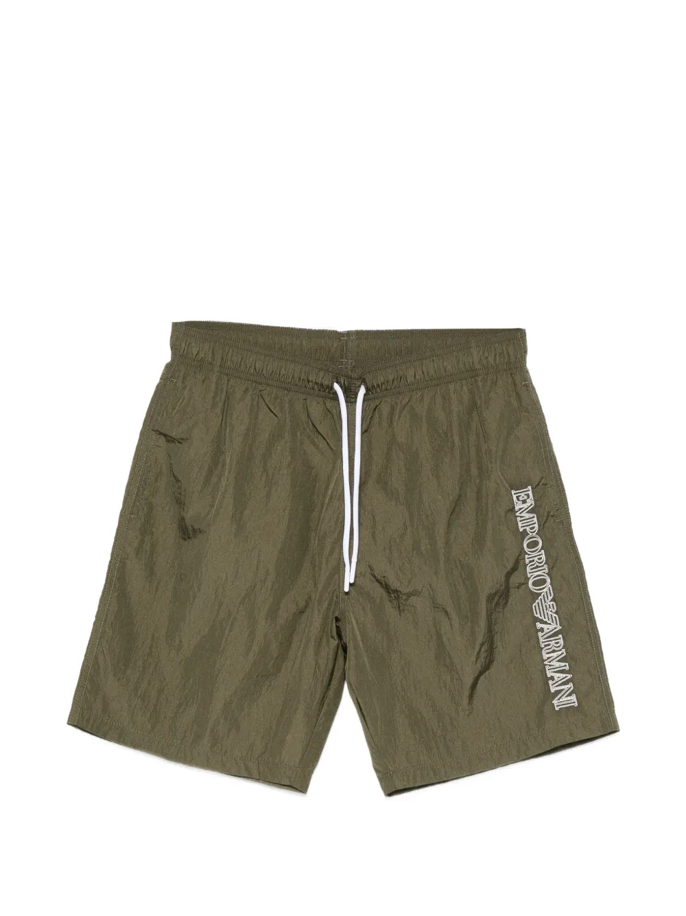 Emporio Armani Badeshorts mit Logo-Stickerei - Grün