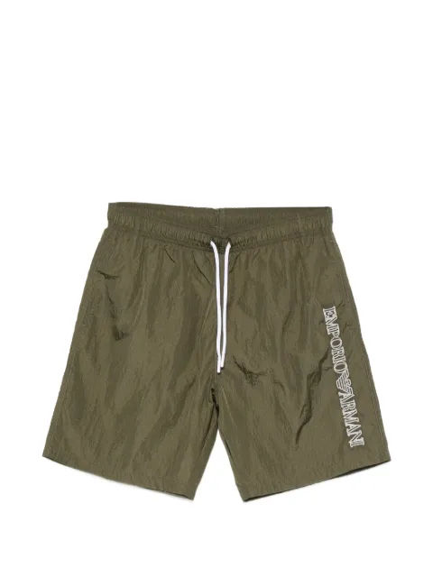 Emporio Armani logo-embroidered drawstring swim shorts