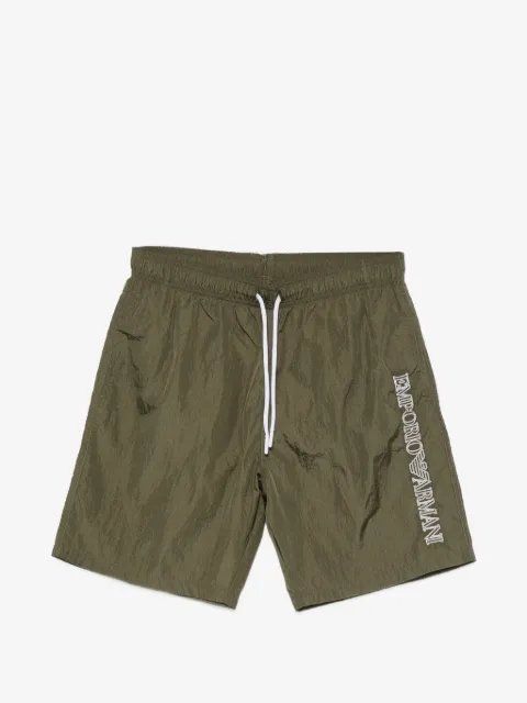 Emporio Armani logo-embroidered drawstring swim shorts