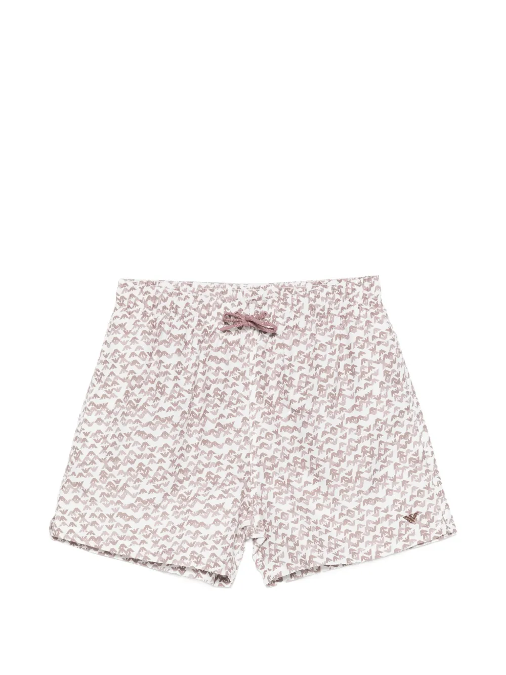 Emporio Armani Costume da bagno con monogramma e coulisse - Rosa