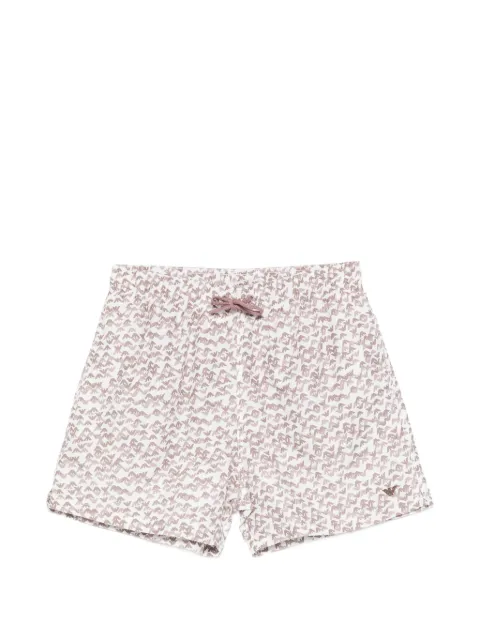 Emporio Armani monogram-print drawstring swim shorts