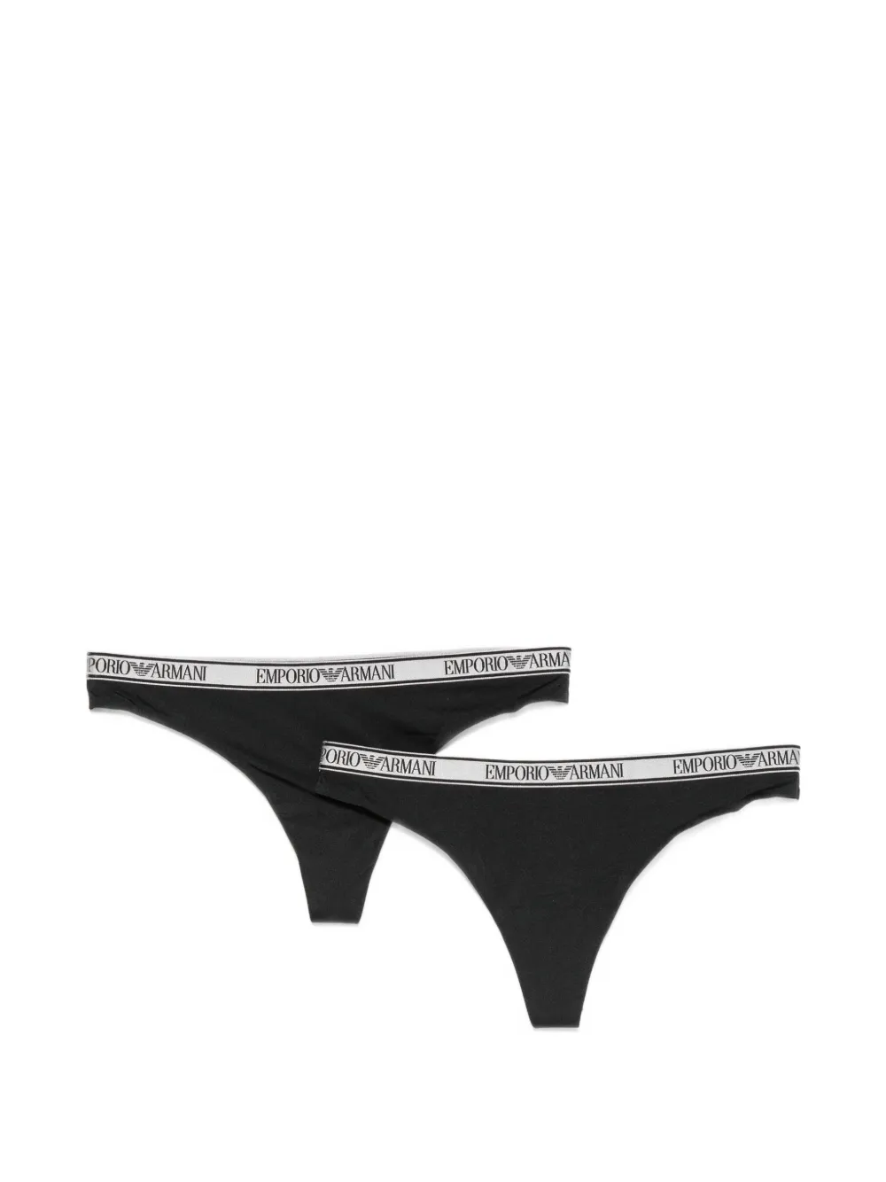Emporio Armani logo-waistband thongs (set of two) - Nero