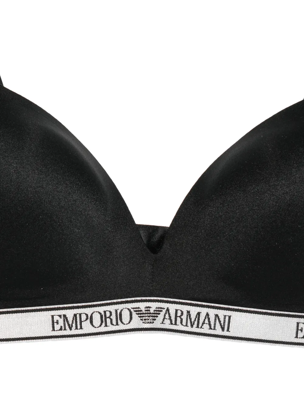 Emporio Armani Triangel-bh met logoband Zwart