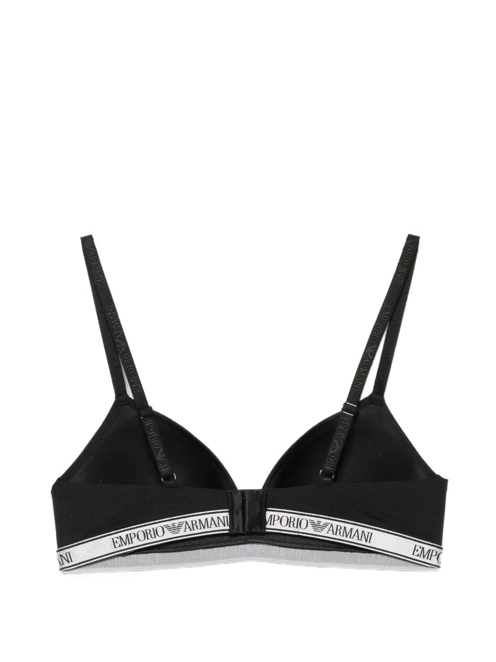 Emporio Armani Triangel-bh met logoband Zwart