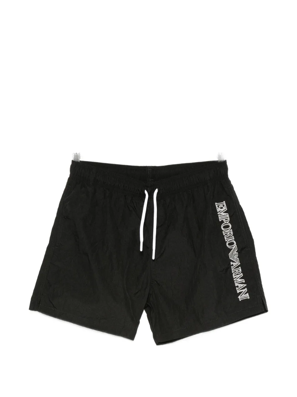 Emporio Armani logo-embroidered drawstring swim shorts - Nero
