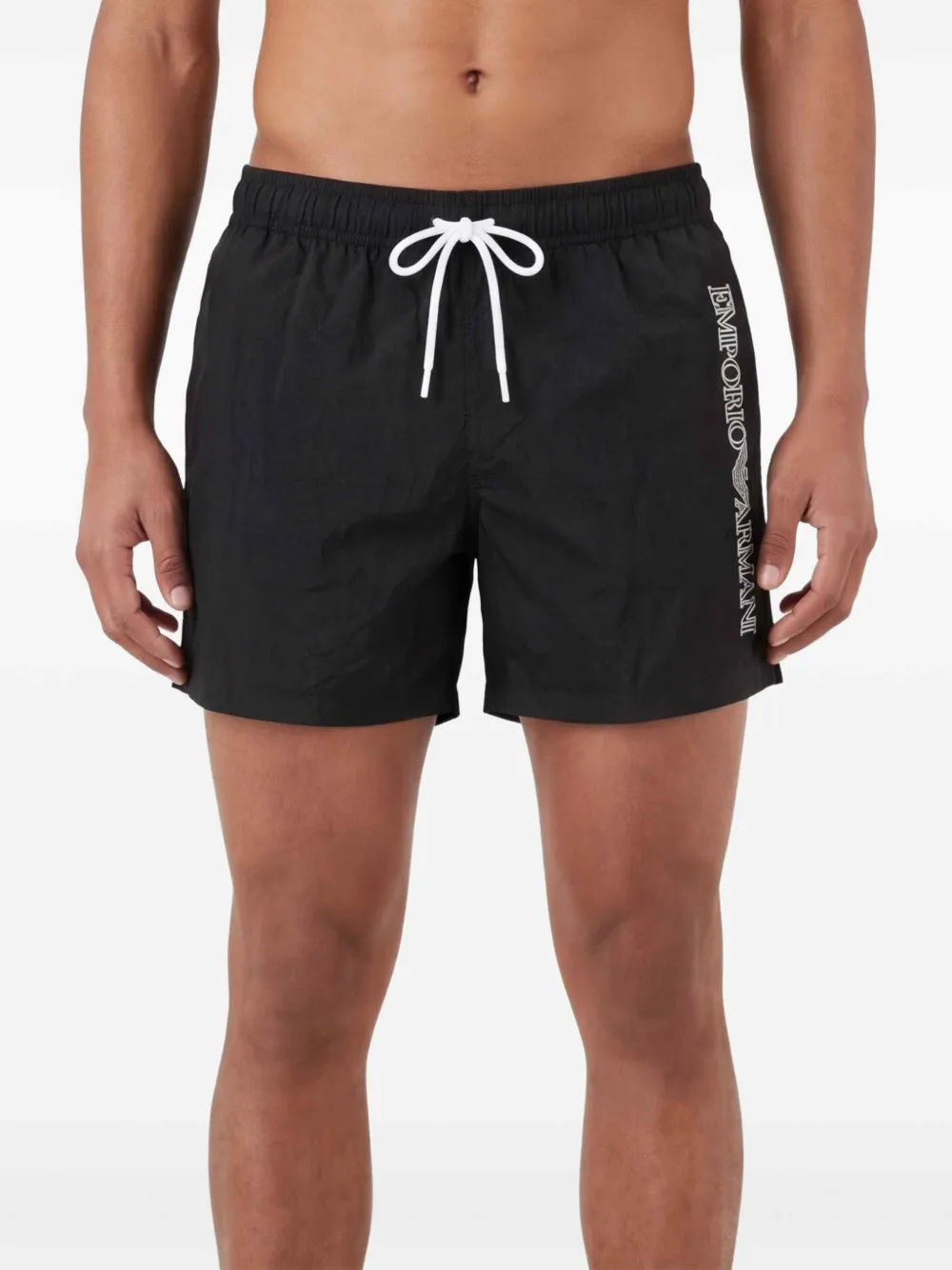 Emporio Armani Zwembroek met geborduurd logo Zwart