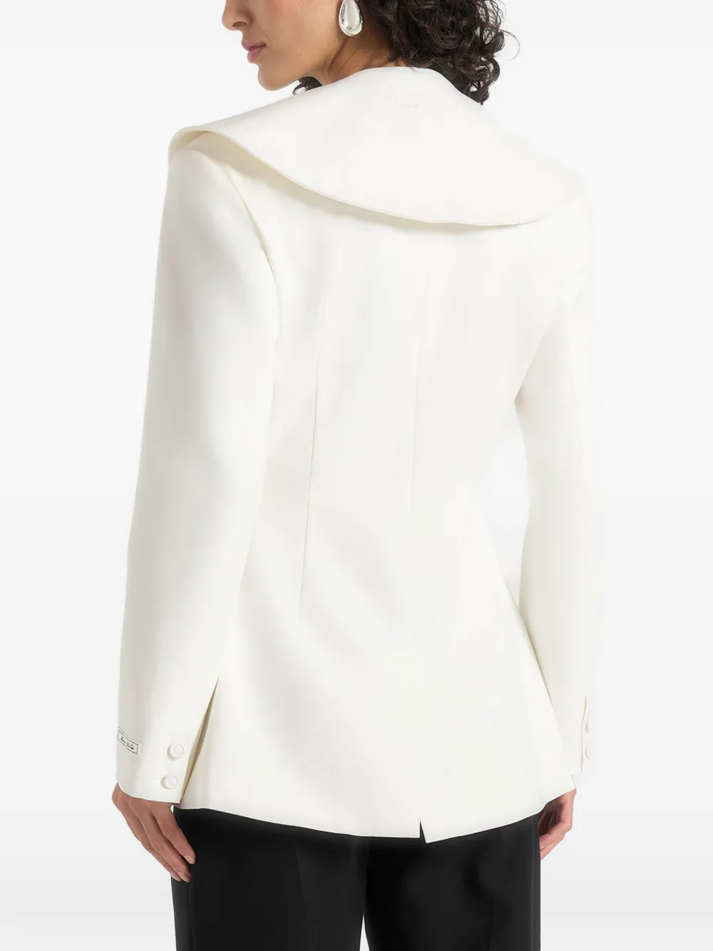 Manière De Voir Paulette blazer met zandloper silhouet en sjaal Wit