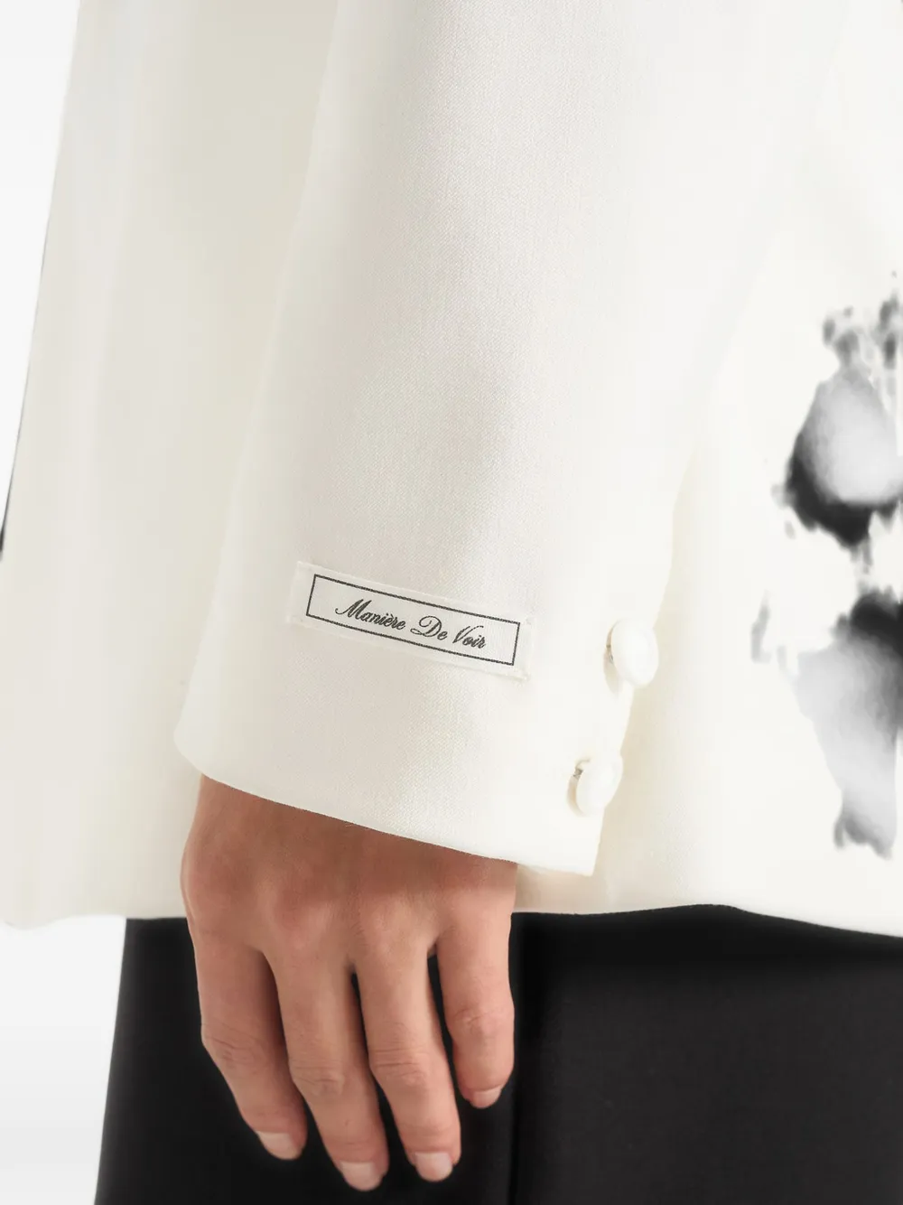 Manière De Voir Paulette blazer met zandloper silhouet en sjaal Wit