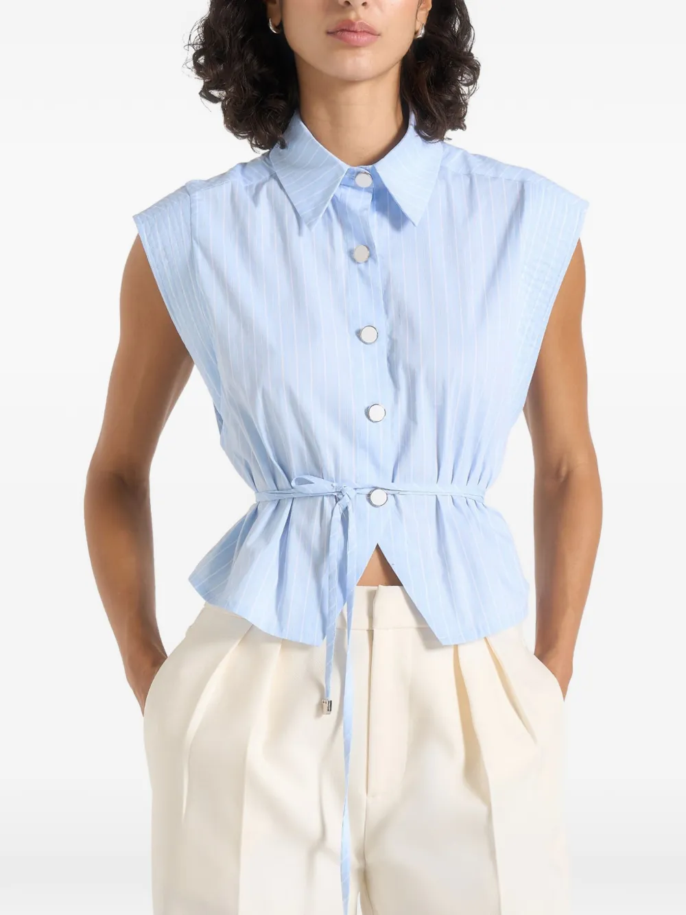 Manière De Voir Malia striped shirt - Blu
