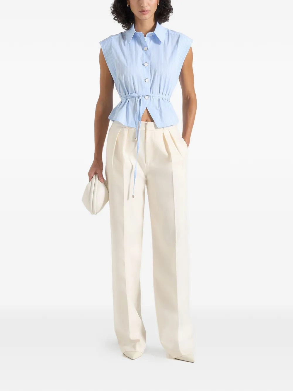Manière De Voir Malia gestreepte blouse Blauw