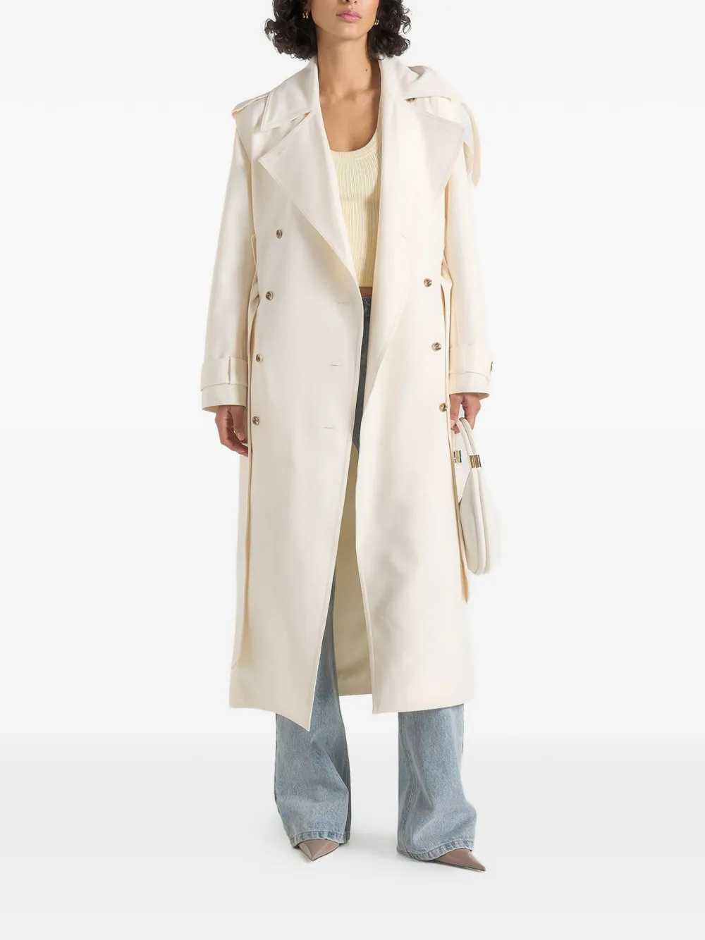 Manière De Voir Esther trenchcoat met dubbele ceintuur Beige