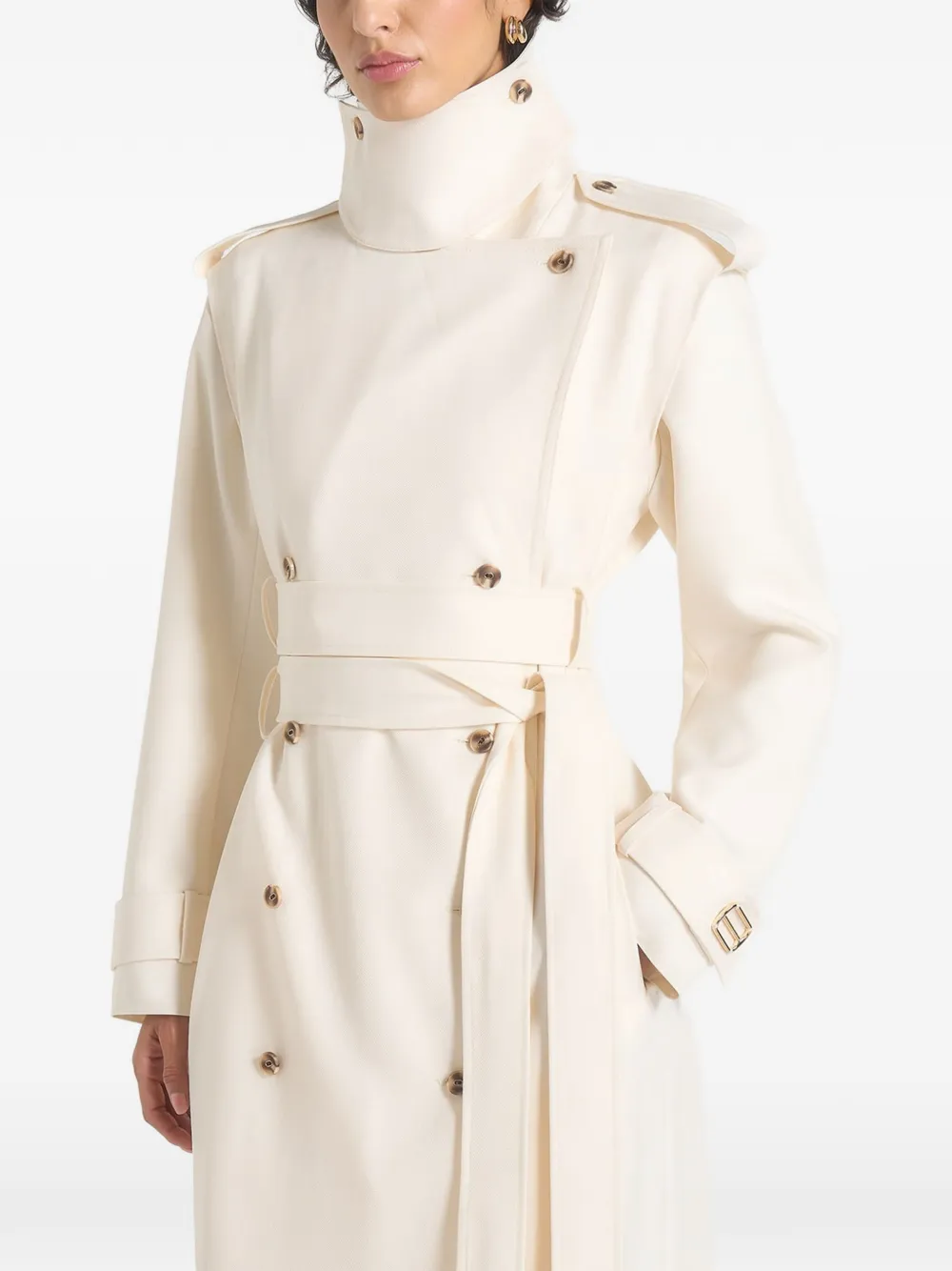 Manière De Voir Esther trenchcoat met dubbele ceintuur Beige