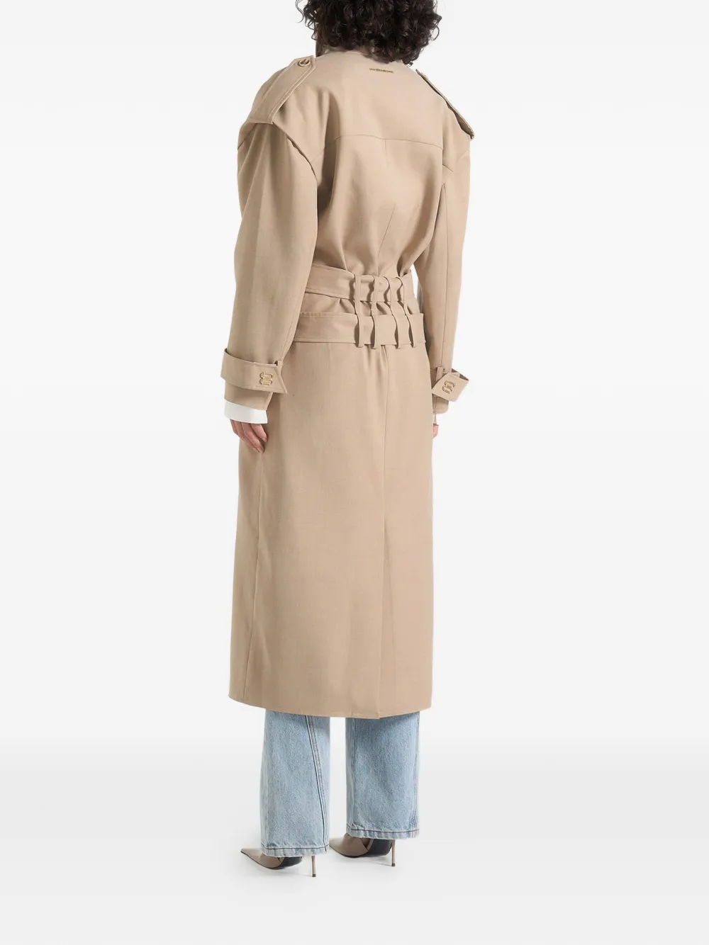 Manière De Voir Esther in beige trenchcoat met dubbele riem