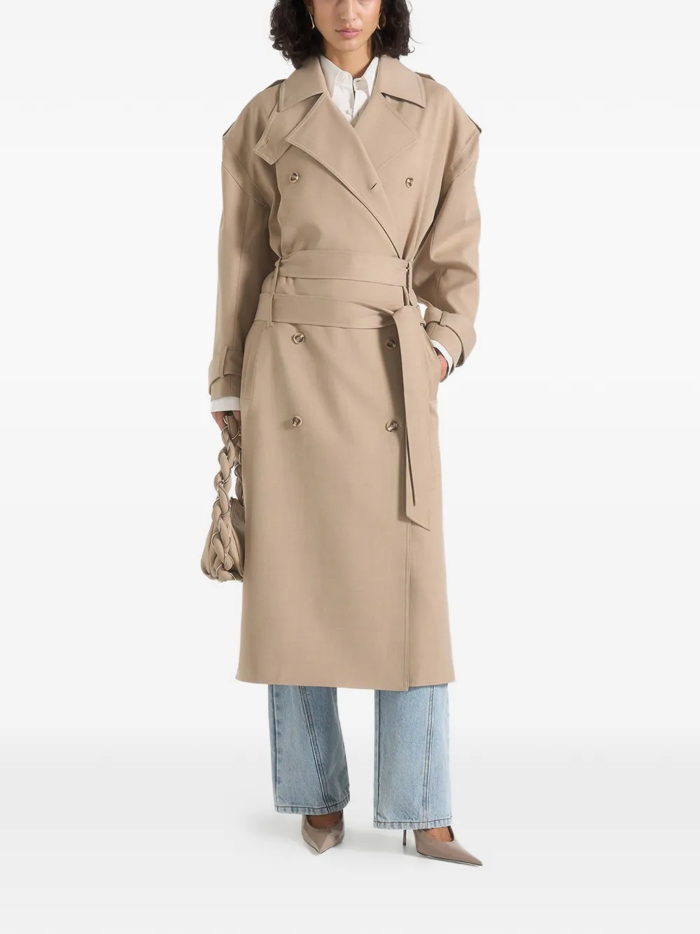 Manière De Voir Esther in beige trenchcoat met dubbele riem
