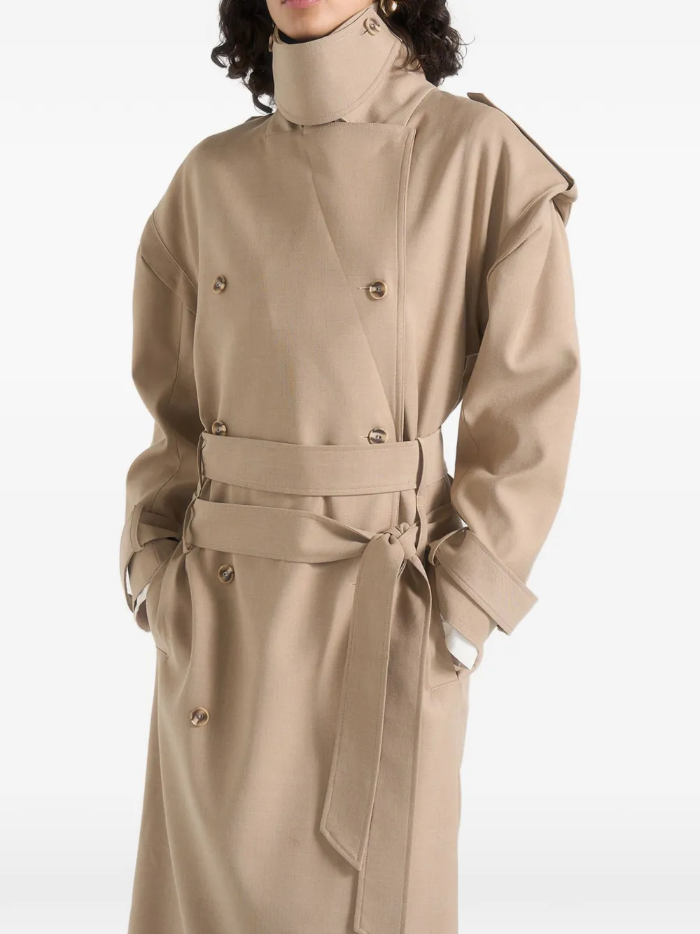 Manière De Voir Esther in beige trenchcoat met dubbele riem