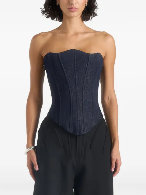 Manière De Voir Scarlett lace-up denim corset