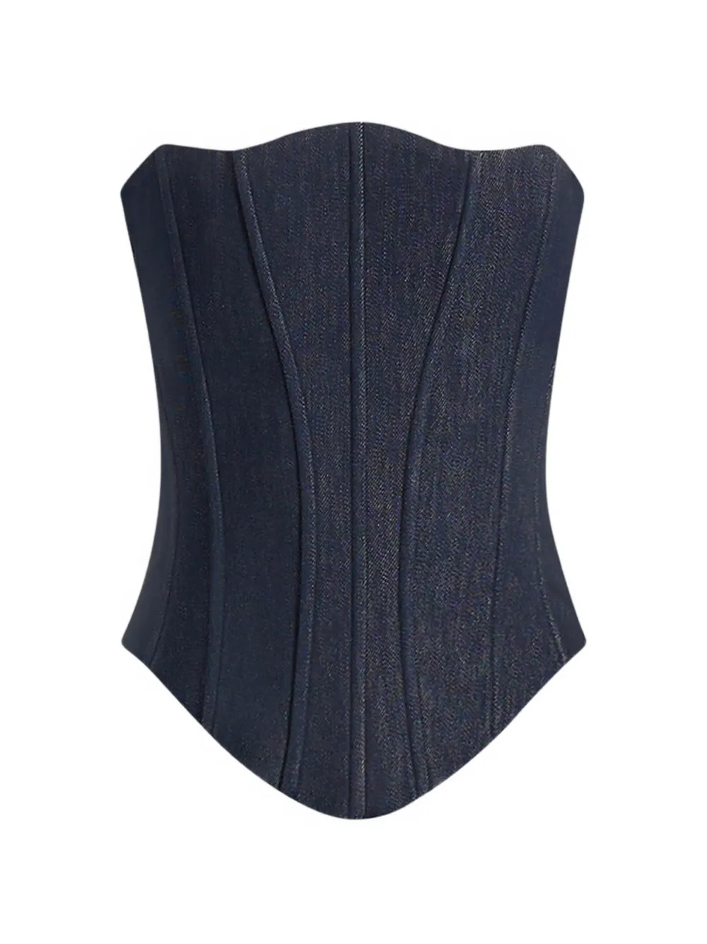 Manière De Voir Scarlett lace-up denim corset - Blau