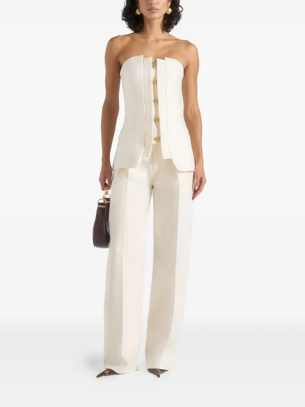 Manière De Voir Viviane bandeau top met gespdetail Beige