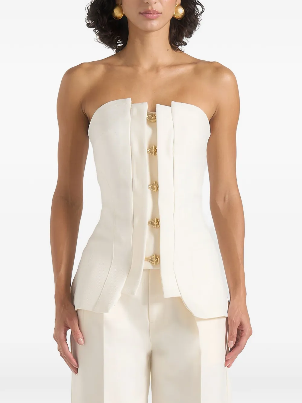 Manière De Voir Viviane clasp-detail bandeau top - Toni neutri