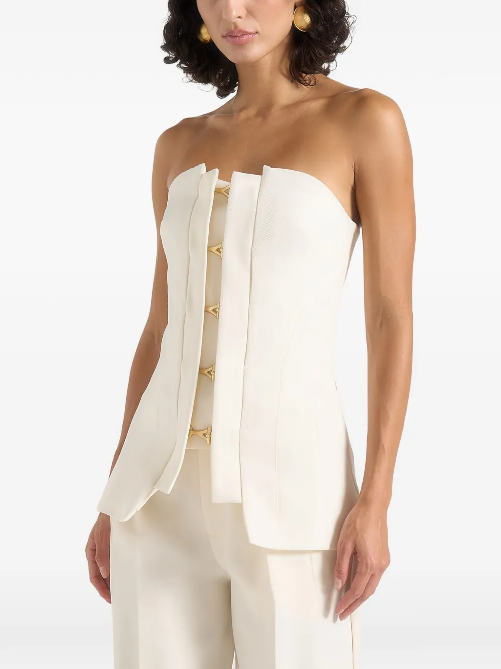 Manière De Voir Viviane bandeau top met gespdetail Beige