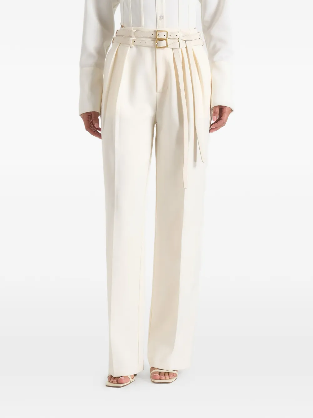 Manière De Voir Pantaloni Pascale con doppia cintura - Toni neutri
