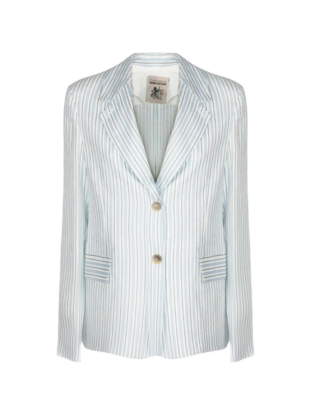 Semicouture striped single-breasted blazer - Blu