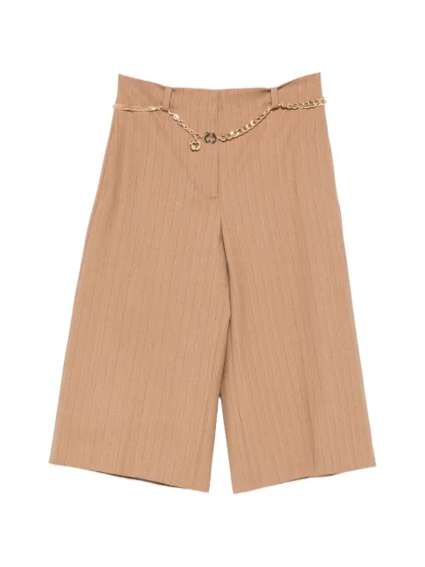 Maje pinstripe-pattern chain-belt shorts