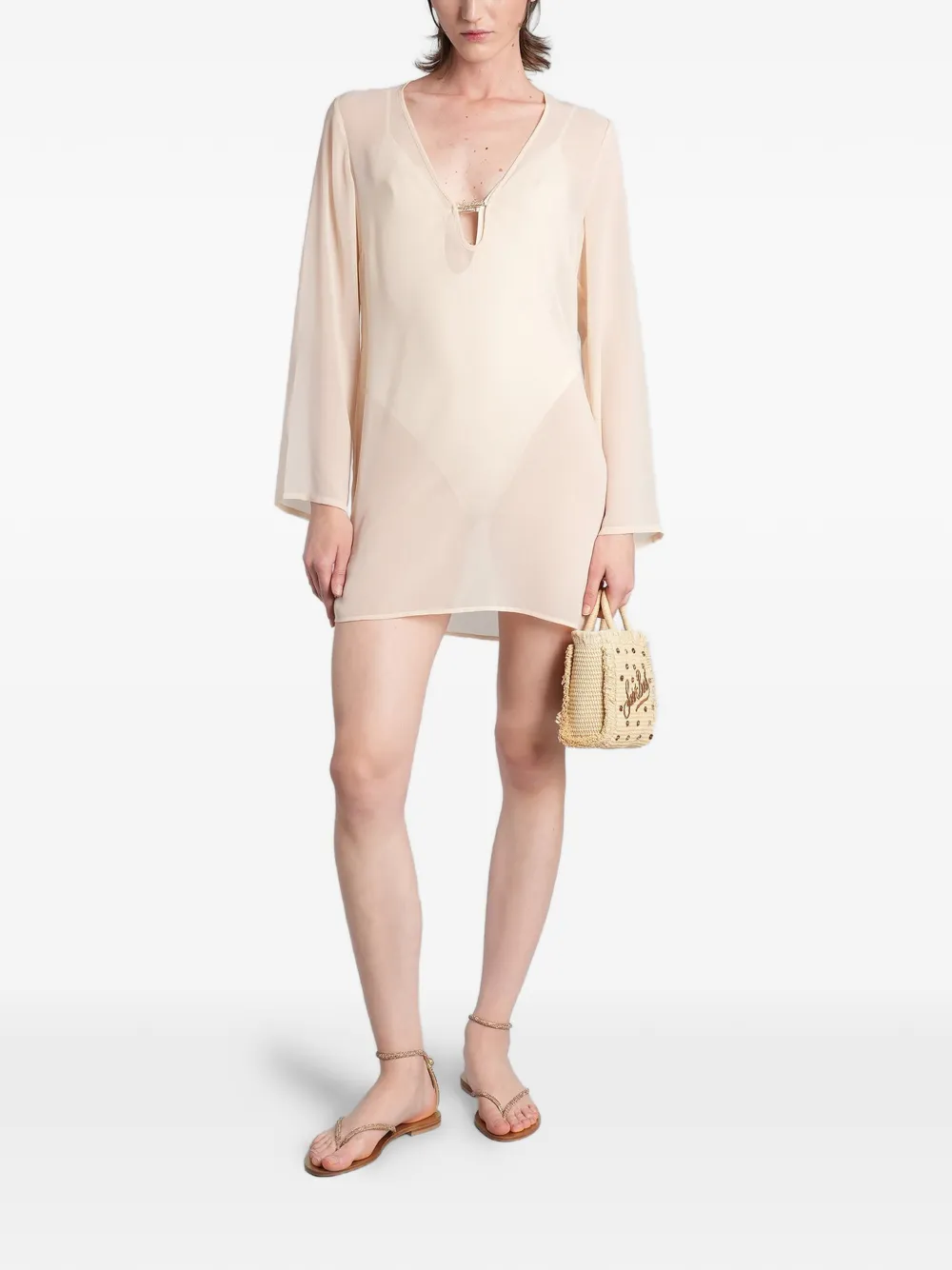 Mc2 Saint Barth Gretah Mini Dress In Brown