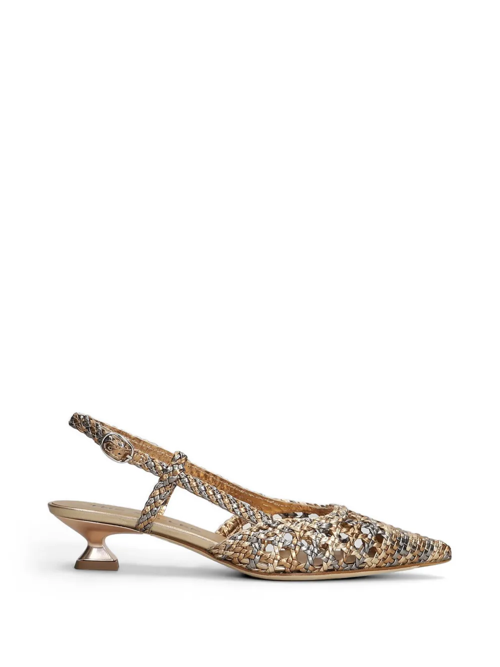 The Seller Woven Slingback Pumps In Gold