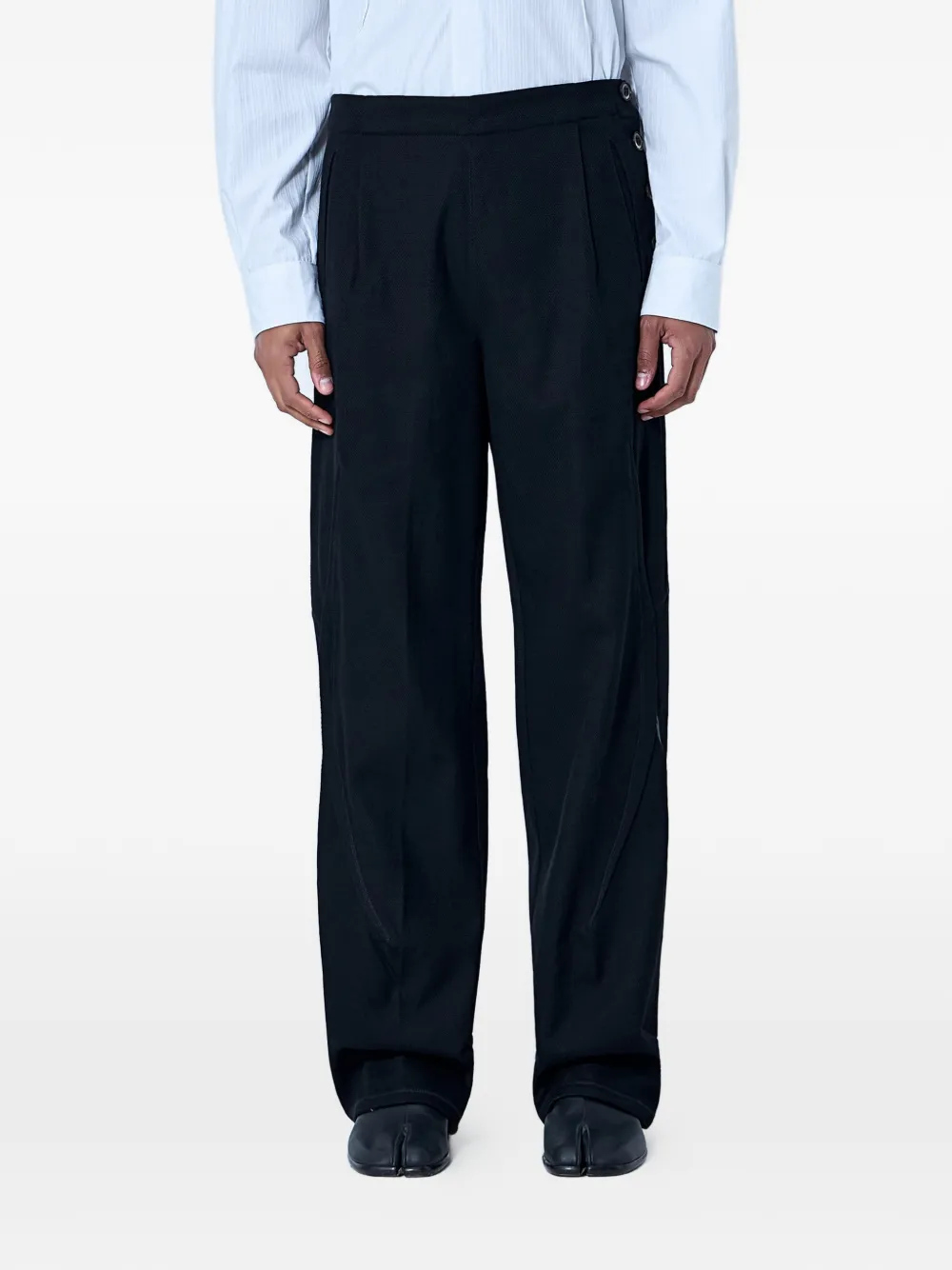 Kiko Kostadinov pleated side-button trousers - Nero