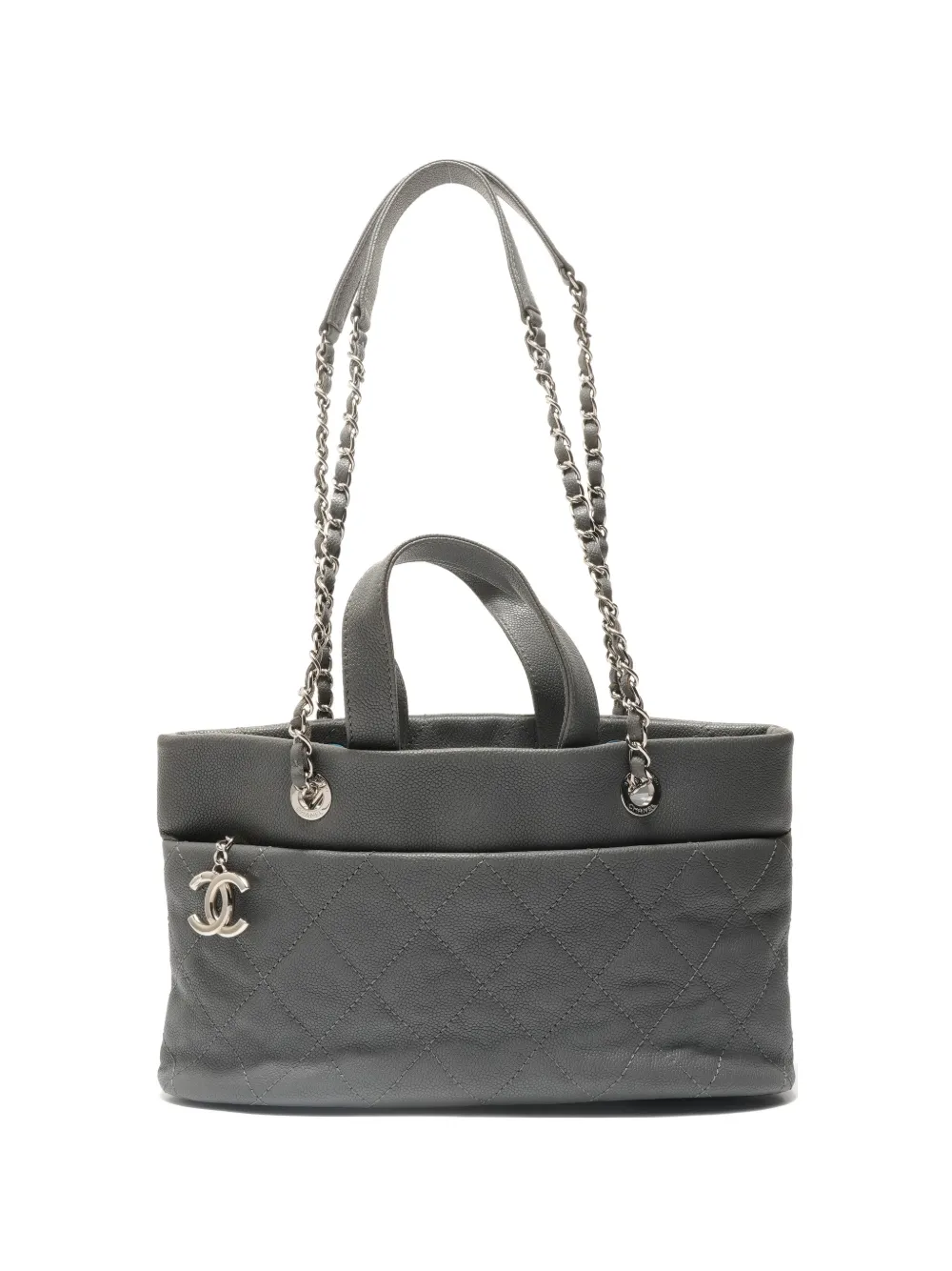 CHANEL Pre-Owned 2014-2015 CC Caviar shoulder bag - Grigio