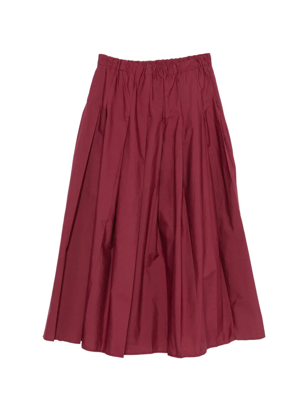 VICOLO pleated elasticated-waist midi skirt - Rosso