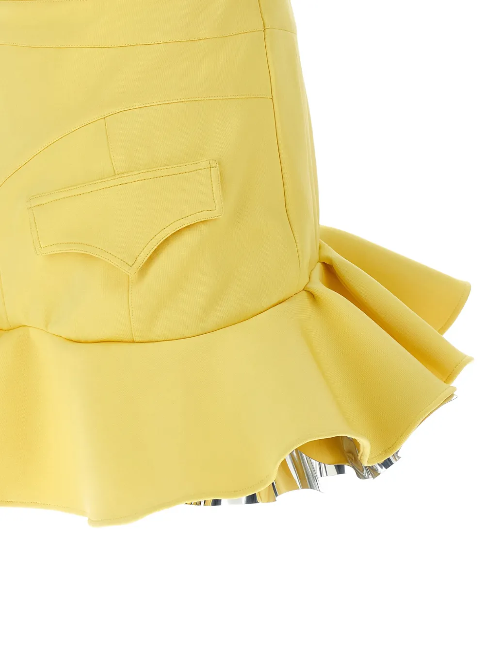 Rabanne Abito mini-jurk met fladderzoom en uitgesneden details Geel