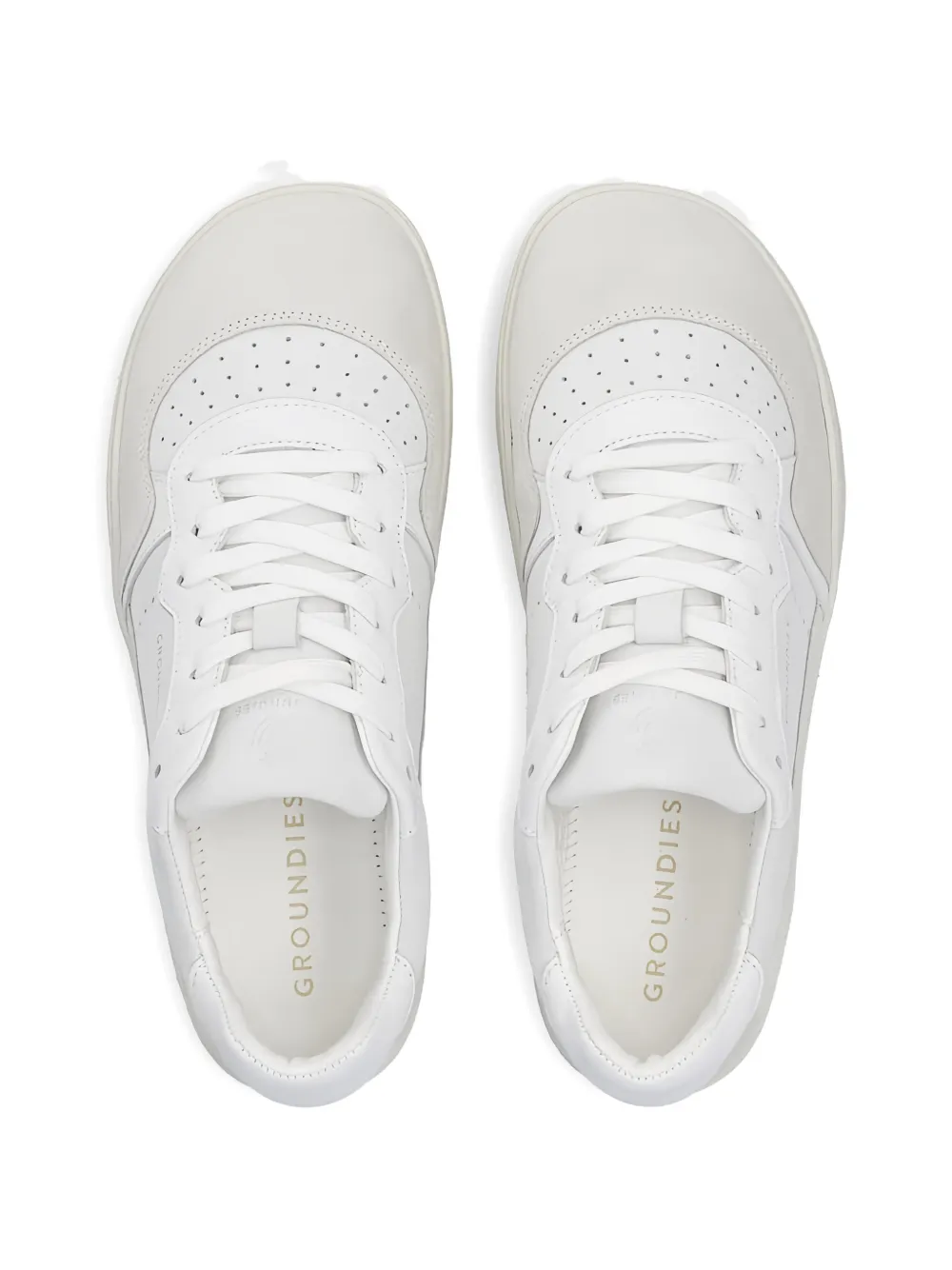 GROUNDS Sneakers met geperforeerde vlakken Beige