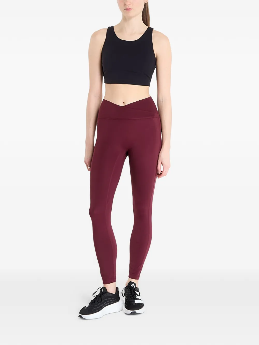 adidas 3-Stripes legging met gekruiste taille Rood