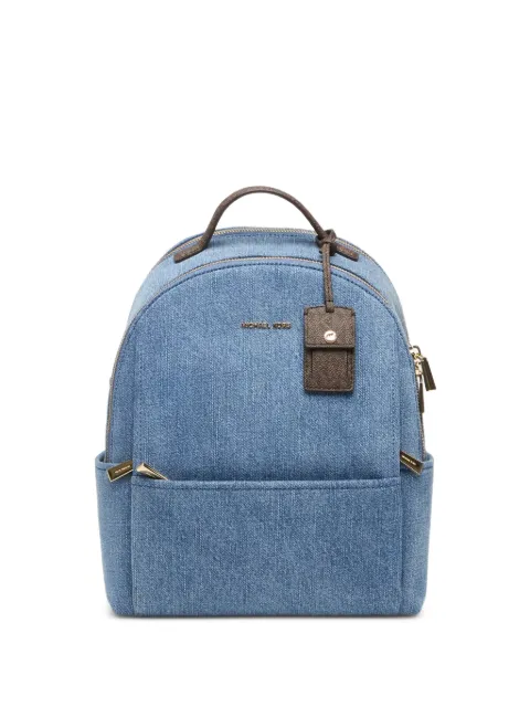 Michael Kors logo-print denim backpack