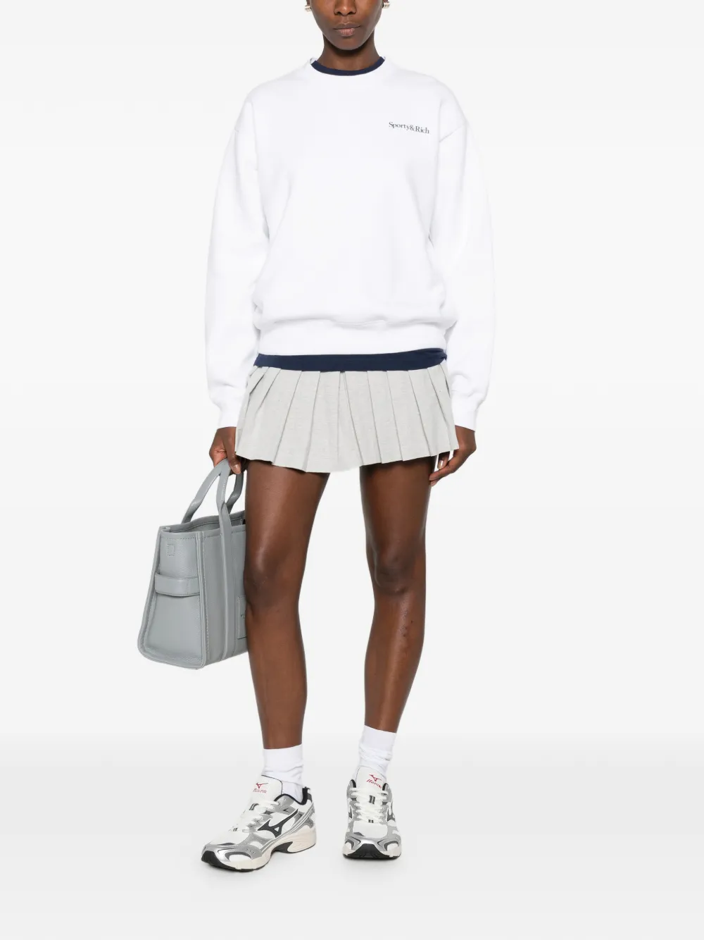 Sporty & Rich Play Tennis logoprinten sweater Wit