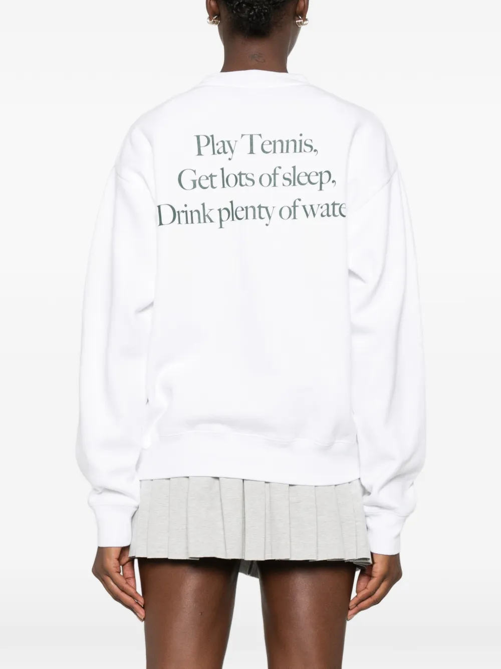 Sporty & Rich Play Tennis logoprinten sweater Wit