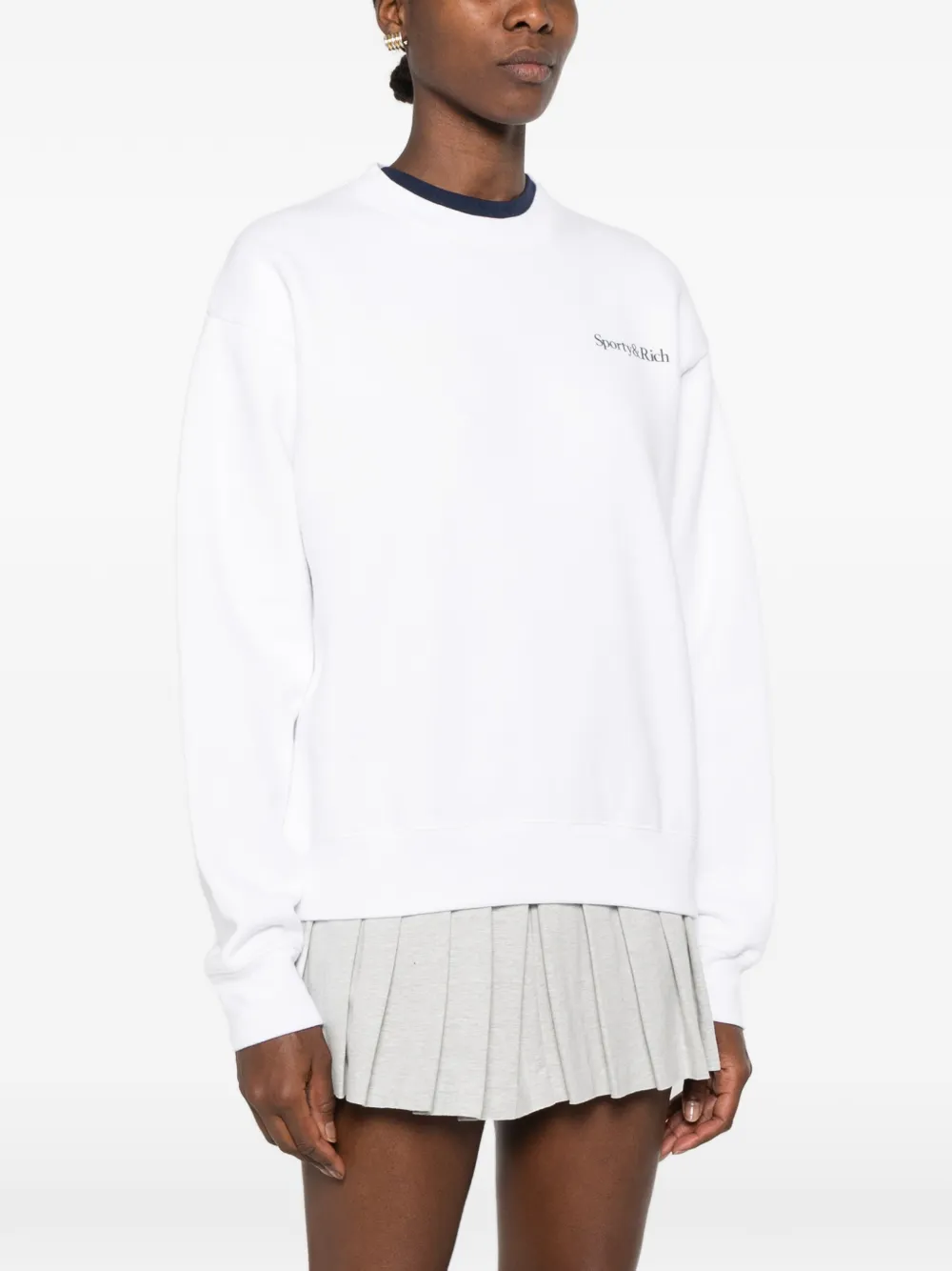 Sporty & Rich Play Tennis logoprinten sweater Wit