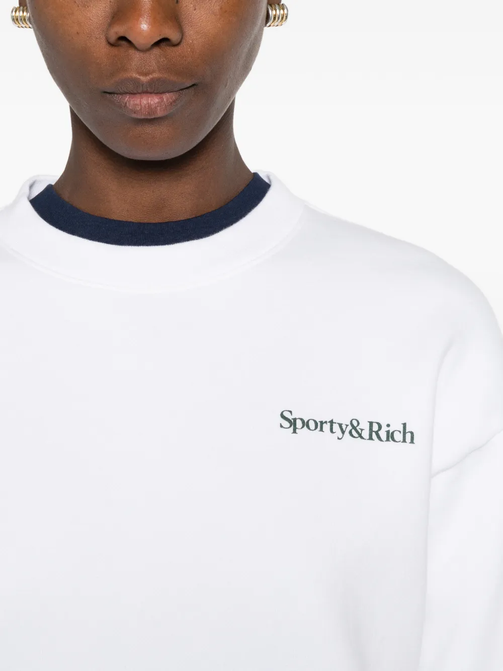 Sporty & Rich Play Tennis logoprinten sweater Wit