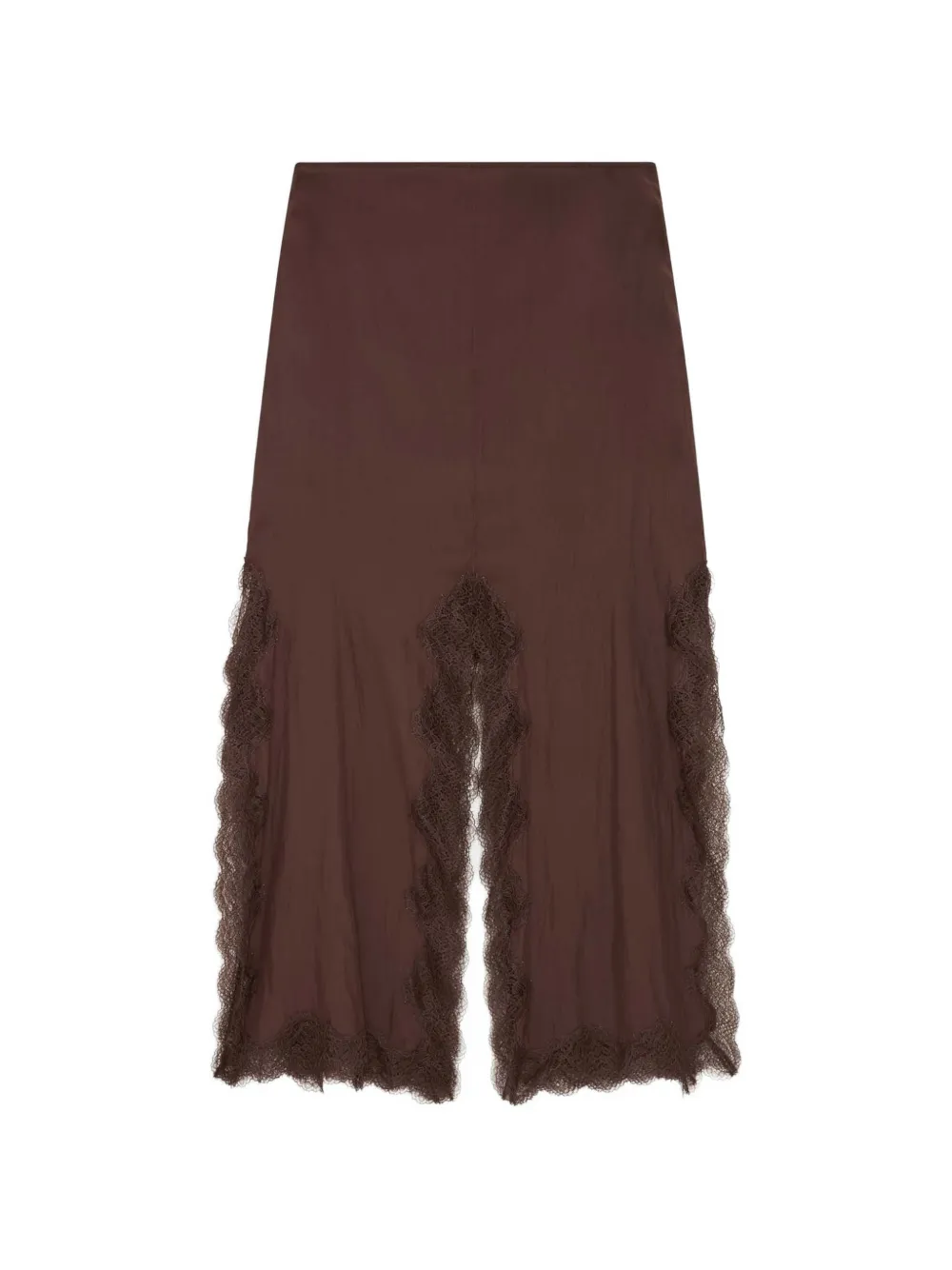 16Arlington Simi lace-trimmed satin skirt - Brown
