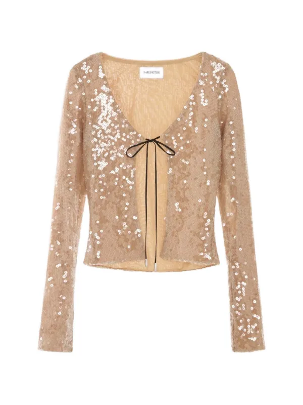 16Arlington Elin Sequin-embellished Cardigan in Neutrals