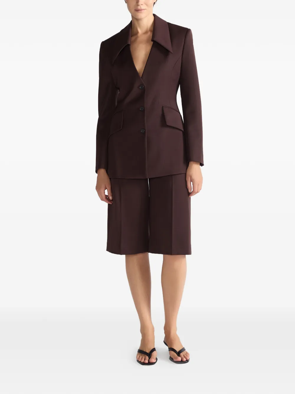 THE ARKOW Natasha blazer met enkele rij knopen Bruin