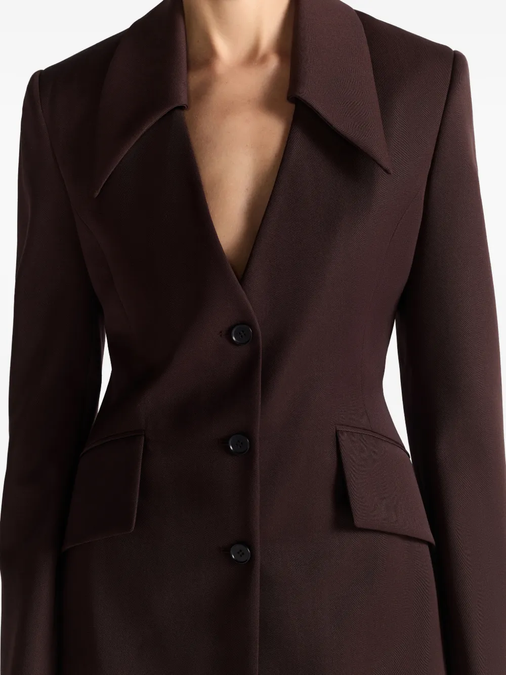 THE ARKOW Natasha blazer met enkele rij knopen Bruin