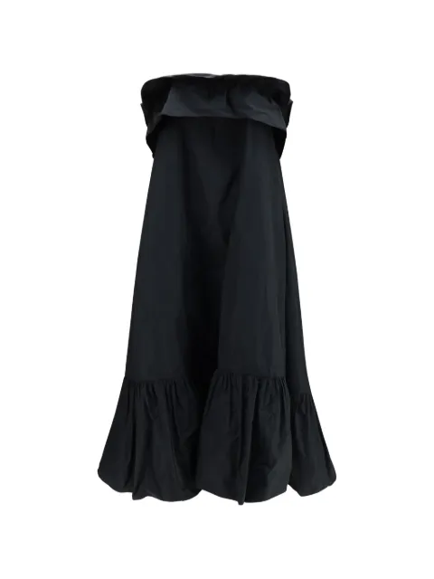 Saint Laurent ruched-bodice technical-canvas maxi dress