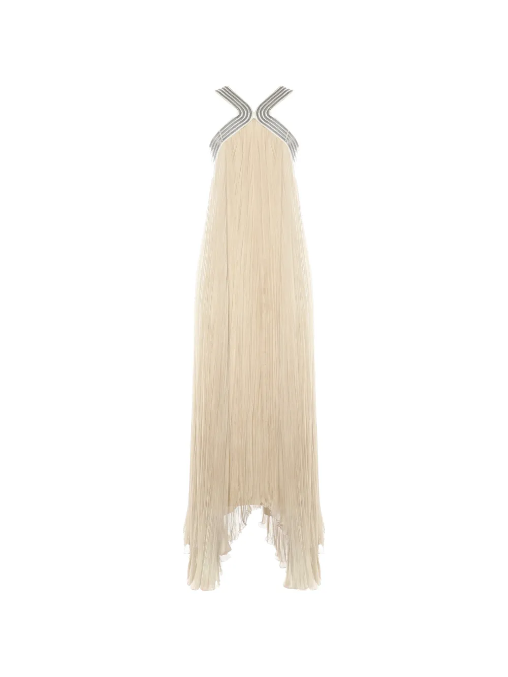 Alberta Ferretti pleated halterneck dress - Grigio
